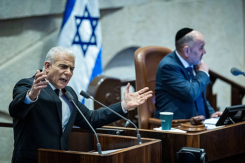 ראש האופוזיציה יאיר לפיד בכנסת