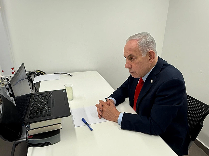 רה"מ נתניהו בשיחת וידאו במהלך התרגיל