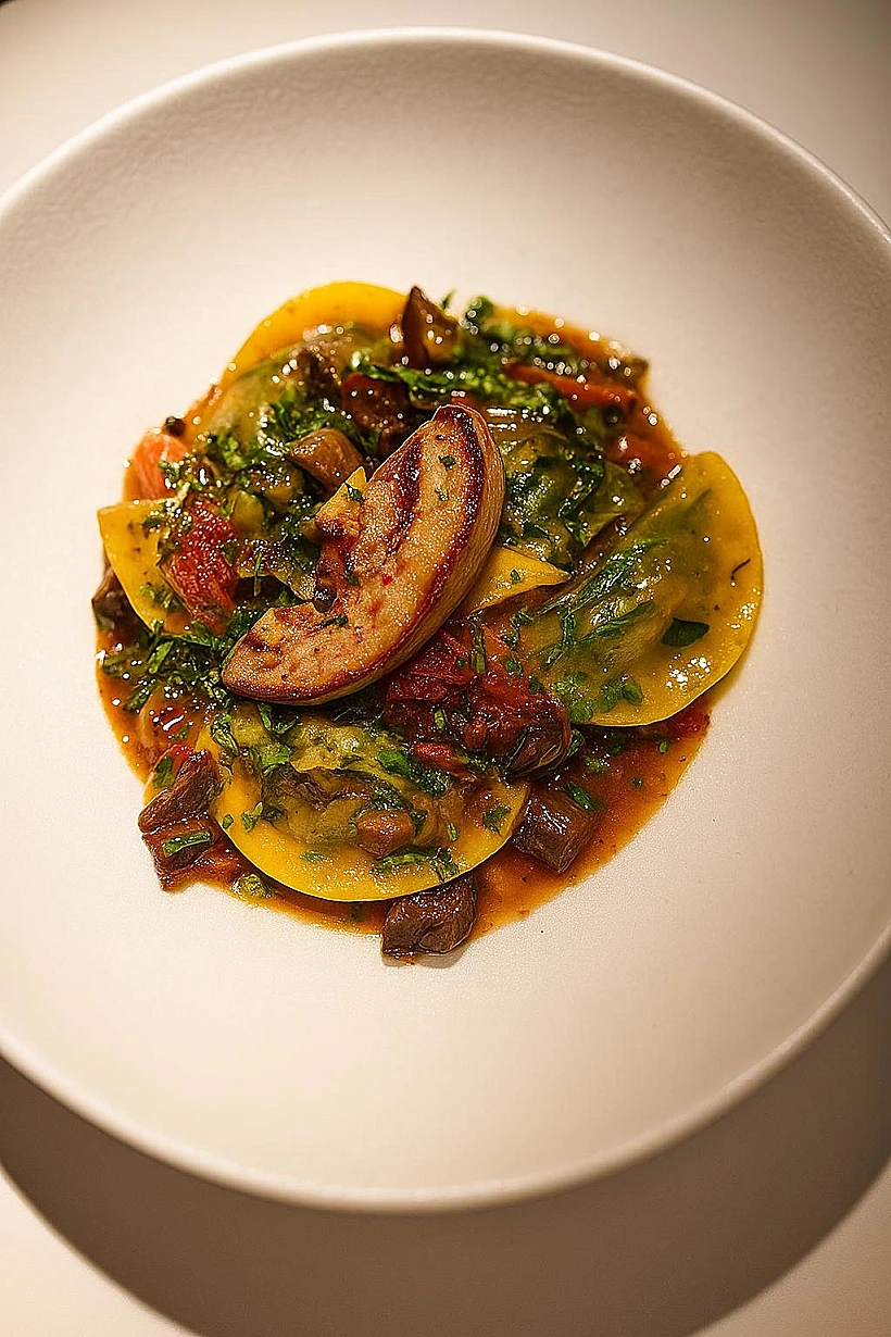 רביולי תרד במסעדת "קומראן"