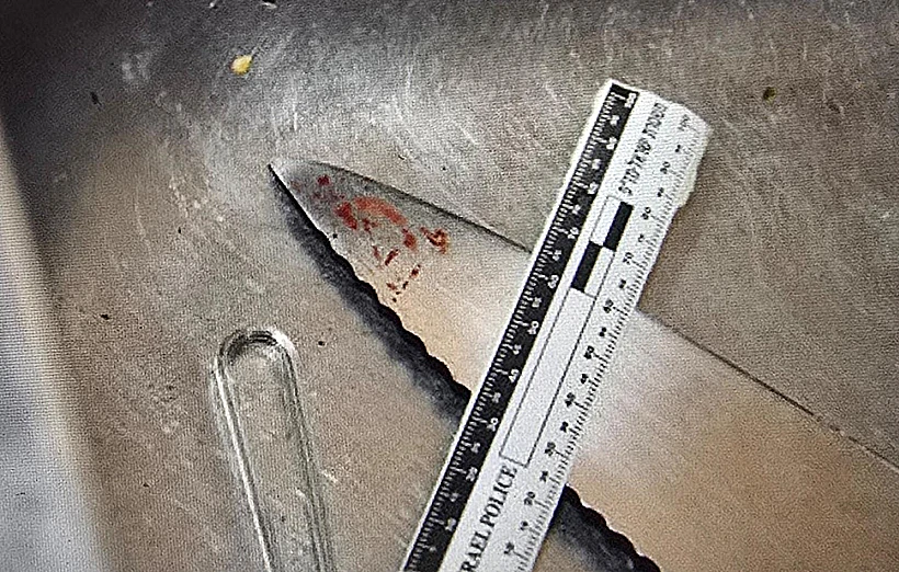 הסכין שנמצאה בזירת האירוע