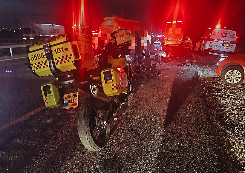 זירת התאונה בכביש 6