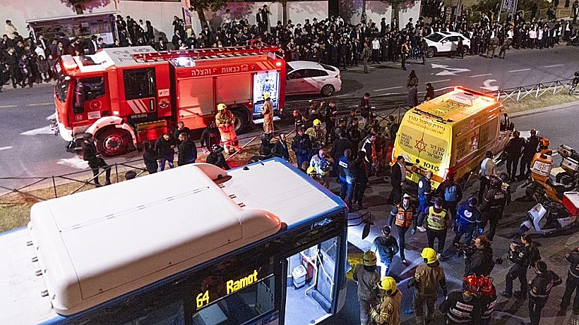 זירת הדריסה בהפגנת החרדים בירושלים