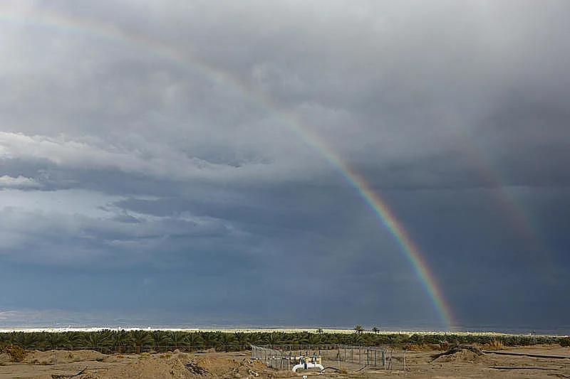 קשת בענן מעל ים המלח, מזג אוויר, חורף, גשמים
