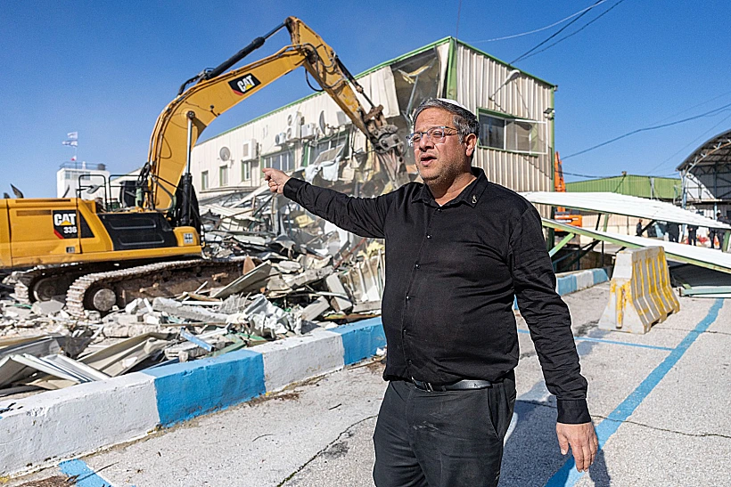השר בן גביר במתחם אונר"א בירושלים