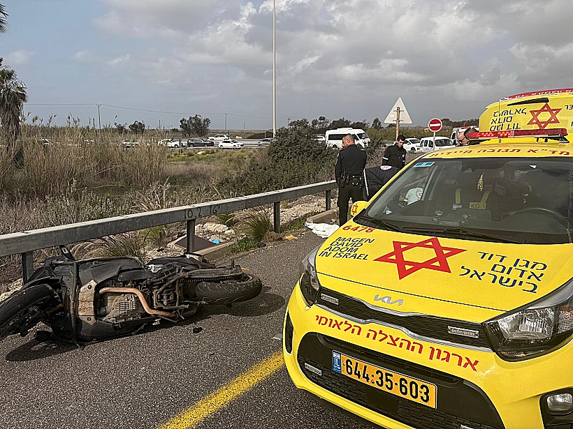 זירת התאונה בכביש החוף סמוך לזכרון יעקב