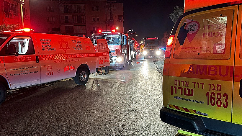 זירת השריפה בדירה בחדרה