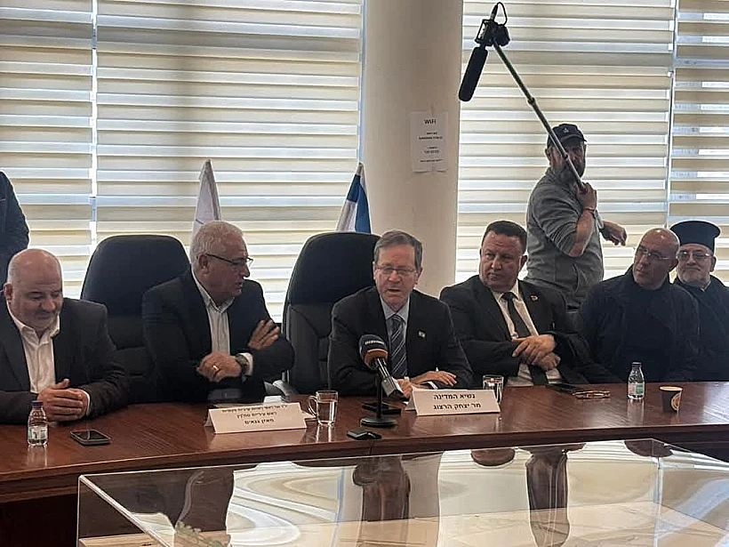 נשיא המדינה יצחק הרצוג בעיריית סח'נין