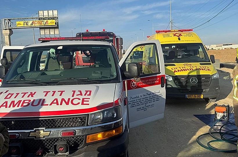 זירת התאונה בצומת טללים בנגב