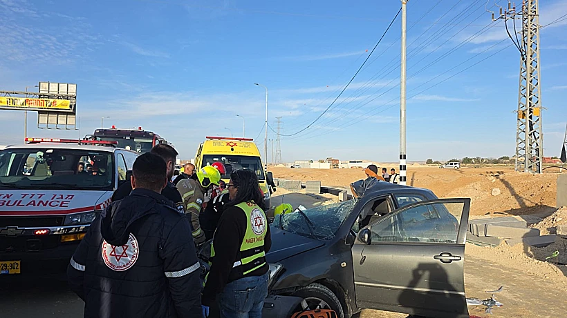 זירת התאונה בצומת טללים בנגב