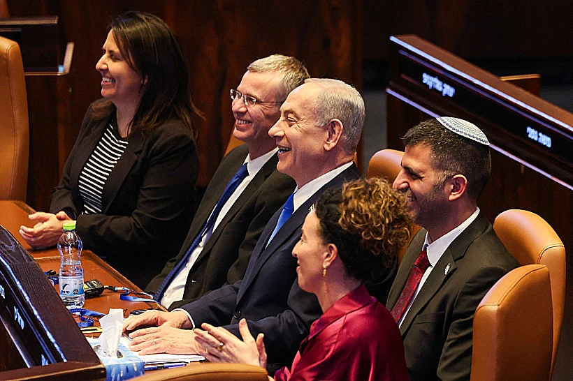 רה"מ נתניהו עם השרים לוין, קרעי, גמליאל וסילמן בכנסת