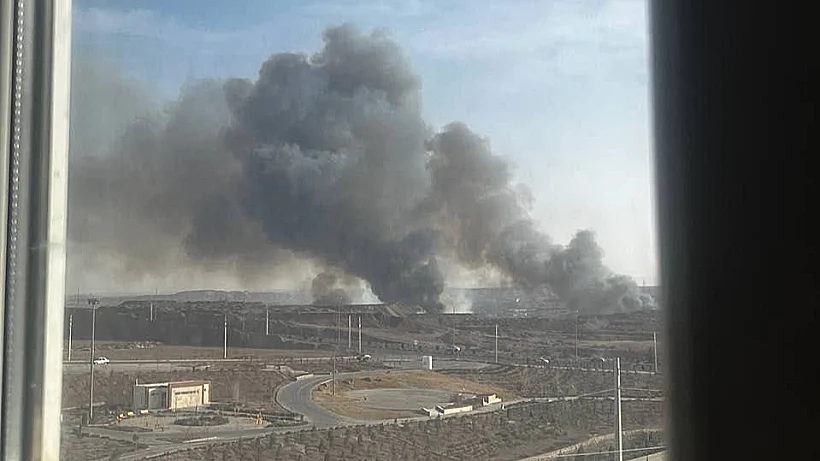 עמוד עשן באזור טהרן