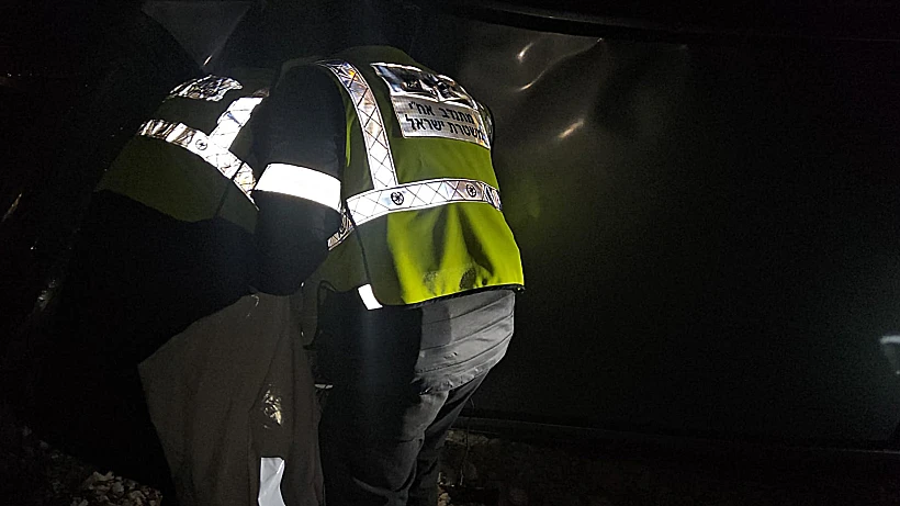 זירת התאונה בכביש 4711 סמוך לאלעד