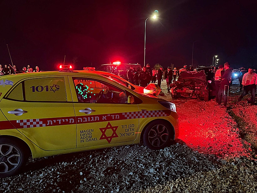 זירת התאונה בכביש 4711 סמוך לאלעד