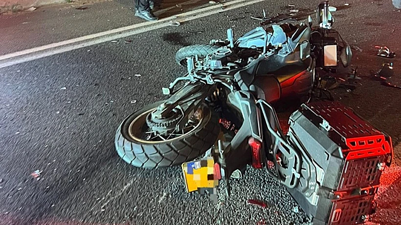 זירת התאונה בכביש 4