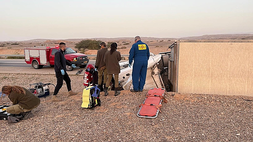 זירת התאונה בכביש 90