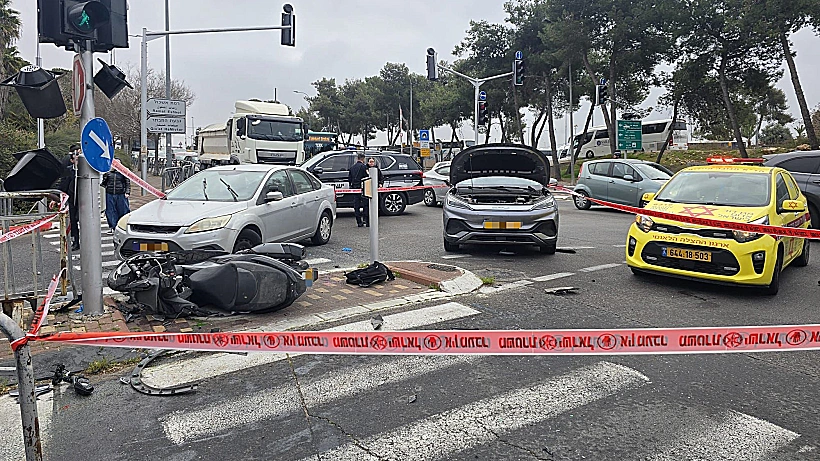 זירת תאונת האופנוע בירושלים