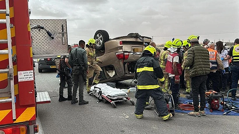 זירת התאונה בצומת משאבים