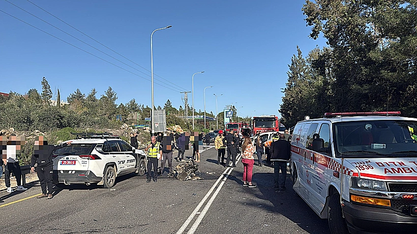 זירת תאונת הדרכים בצומת יובלים שבגליל התחתון
