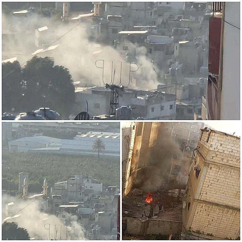 תקיפה ישראלית במחנה הפליטים עין אל-חילווה שבדרום לבנון