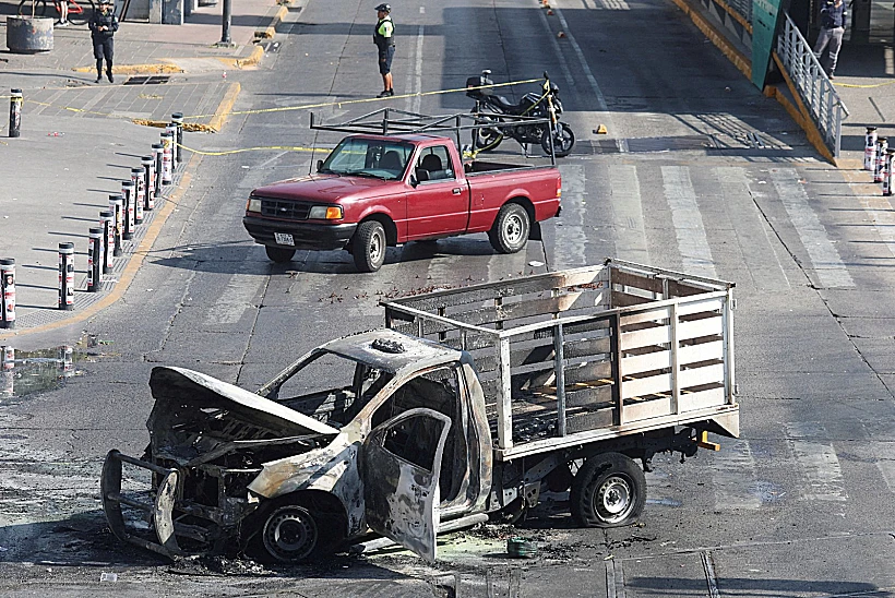 חסימת רבישים במהומות במקסיקו