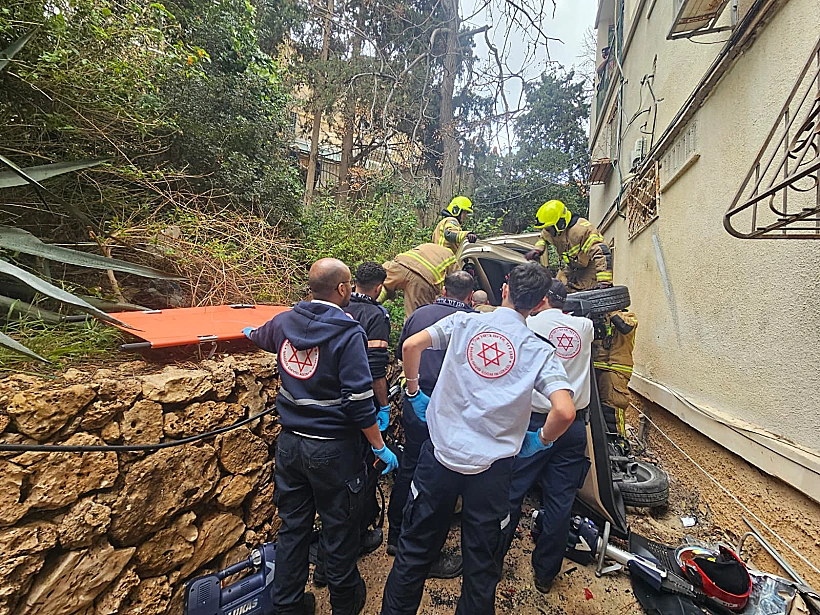 זירת התאונה בחיפה