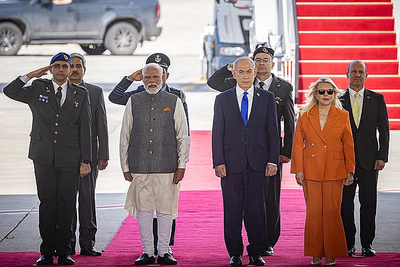 ראש ממשלת הודו מודי ורה"מ נתניהו בנתב"ג