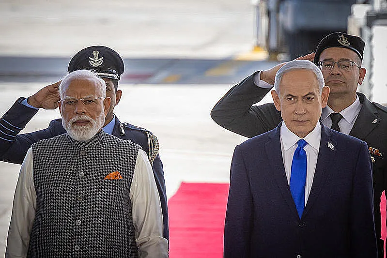 ראש ממשלת הודו מודי ורה"מ נתניהו בנתב"ג
