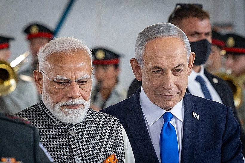 ראש ממשלת הודו מודי ורה"מ נתניהו בנתב"ג