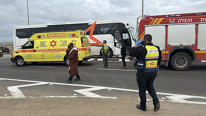 זירת התאונה בכביש 40