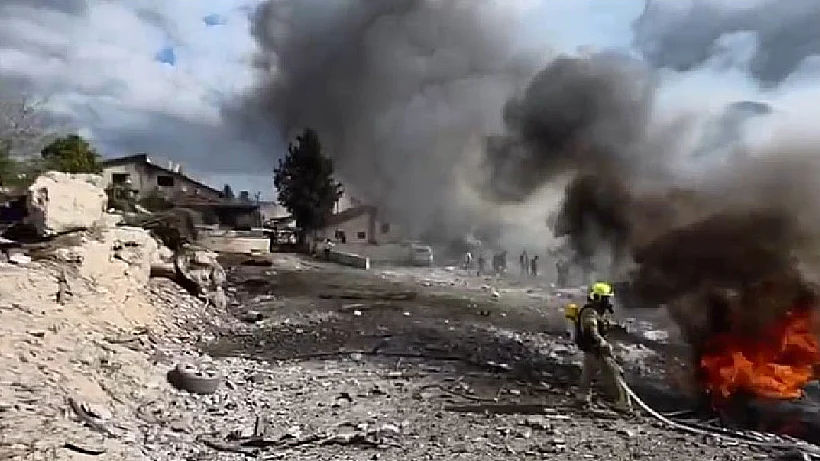 זירת הפגיעה בבית שמש