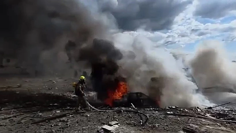 זירת הפגיעה בבית שמש