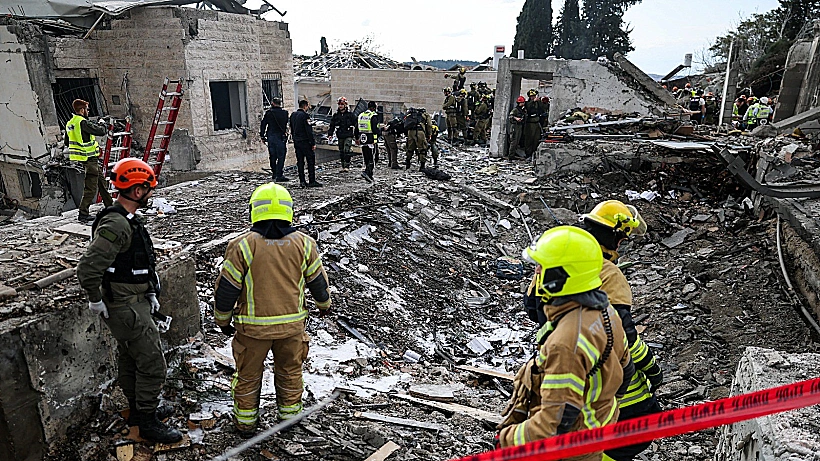 זירת הפגיעה הישירה בבית שמש