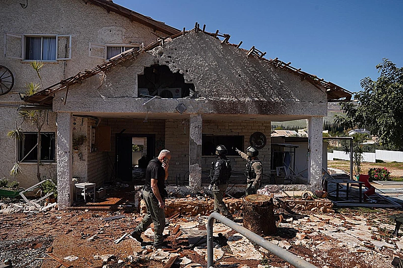 כוחות צה"ל בזירת הפגיעה ביישוב באצבע הגליל