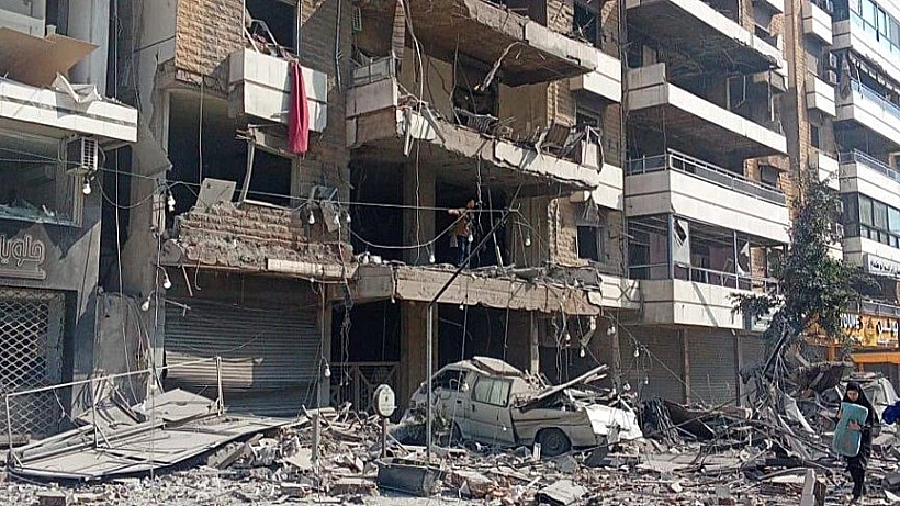 בניין שהותקף בדאחייה