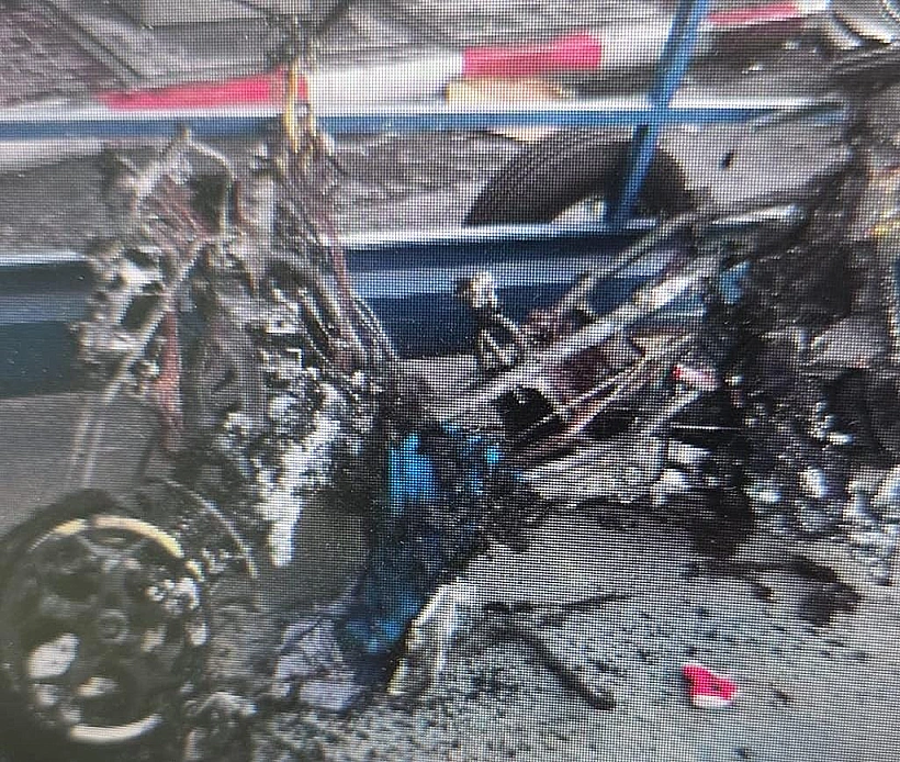 הקטנוע המשטרתי שהוצת במהלך המהומות בבני ברק