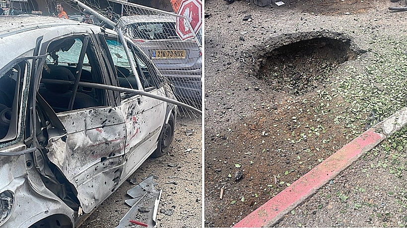 זירת פגיעת רסיס במרכז הארץ