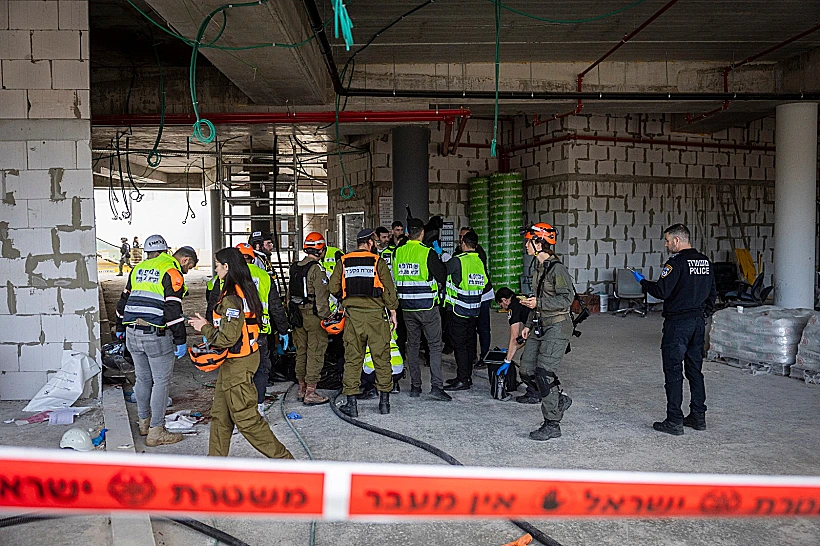 זירת נפילת הרסיס באתה הבנייה ביהוד