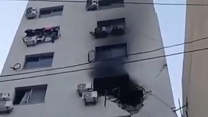 תיעוד תקיפת כטב"ם בבורג' חמוד, לבנון