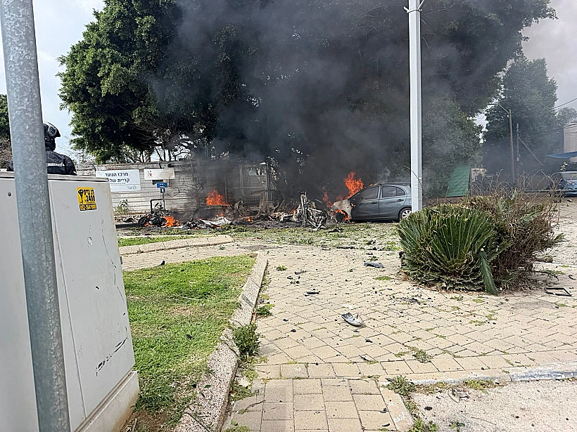 זירת נפילת רסיסים בתל אביב