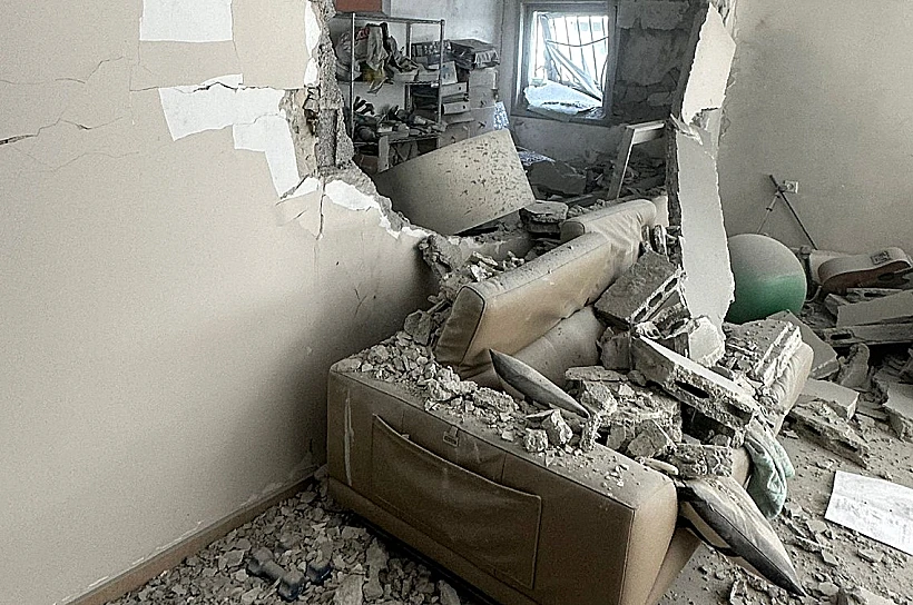 תיעוד פגיעה בדירה במרכז הארץ