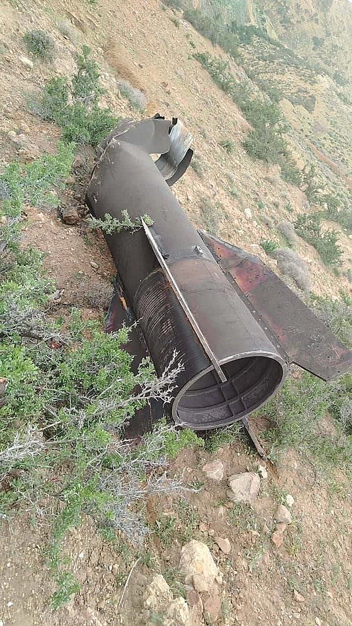 שבר יירוט שנפל בשטח פתוח סמוך לצפת