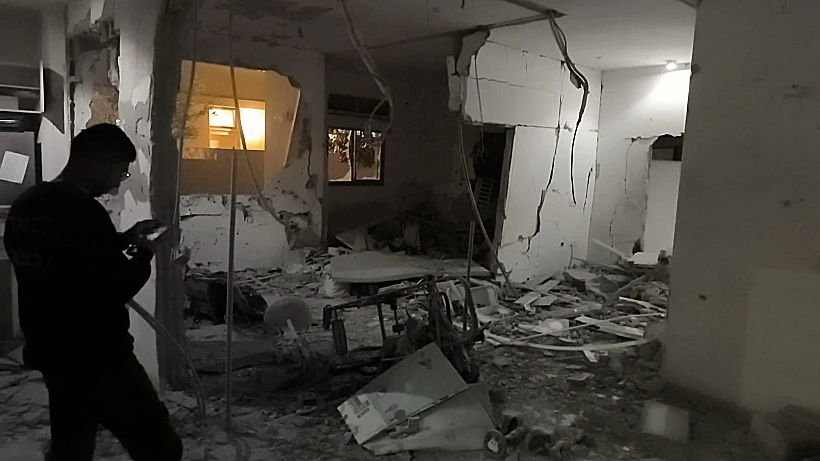 זירת נפילת שברי היירוט בדרום