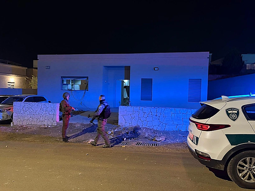 זירת נפילת הרסיס ביישוב באזור לכיש