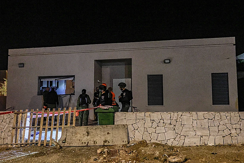 זירת נפילת הרסיס ביישוב באזור לכיש