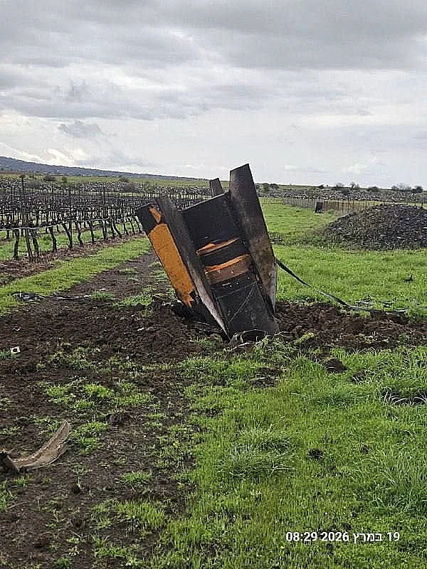 שבר טיל איראני בשטח פתוח ברמת הגולן