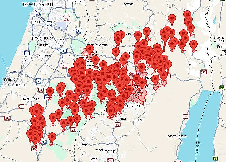 אזעקות בשפלה ובאזור ירושלים