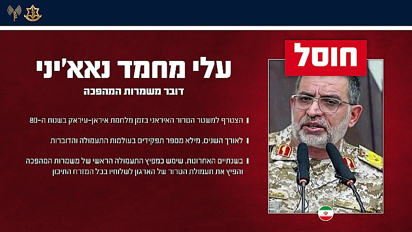 דובר משמרות המהפכה עלי מוחמד נאיני