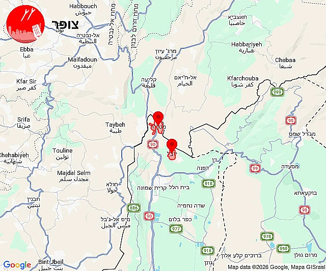 אזעקות במטולה ויובל