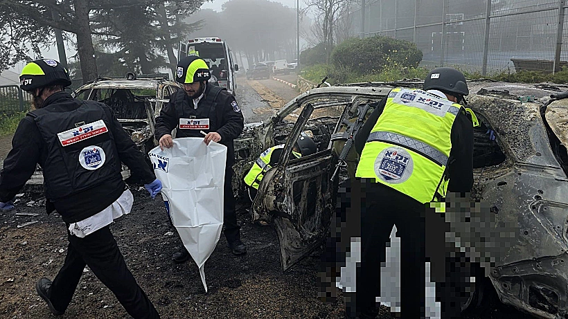 זירת הפגיעה הישירה ברכב במשגב עם