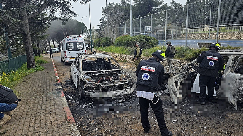 זירת הפגיעה הישירה ברכב במשגב עם